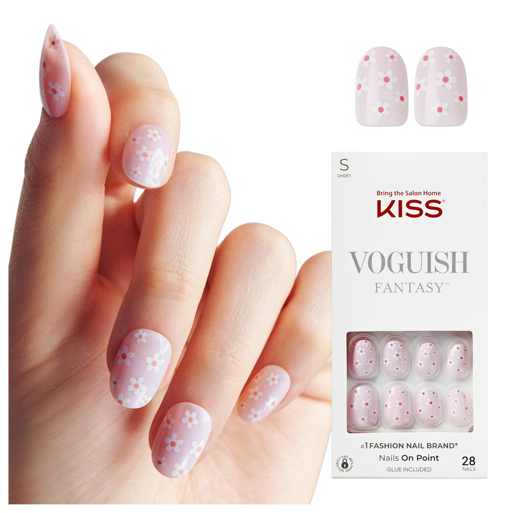 KISS Voguish Fantasy onglets rose court : adhésion rapide et finition gel résistant