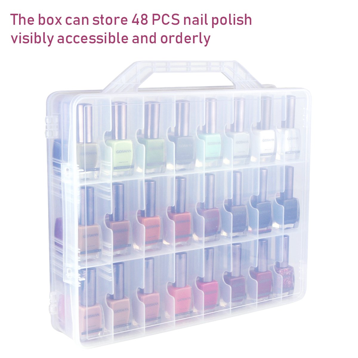 Kissbuty organisateur-vernis transparent rectangulaire, vue nette et classement facile.