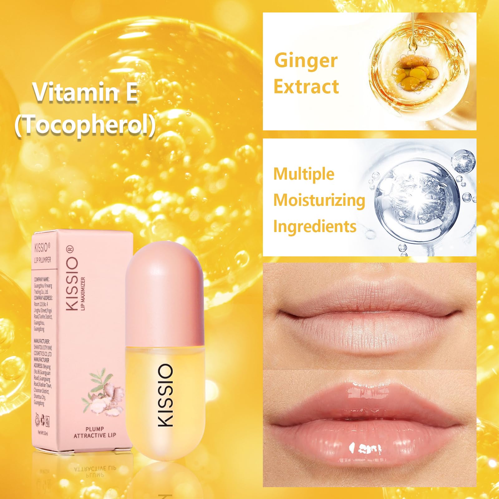 KISSIO plumpeur de lèvres : application sur les lèvres pour hydrater et donner du volume.