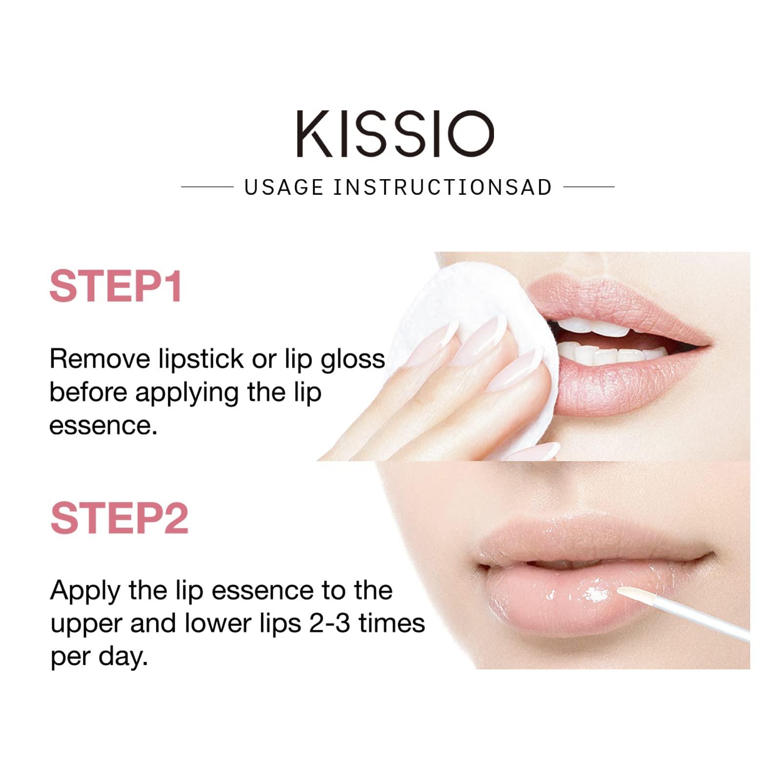 KISSIO plumpeur de lèvres : sensation brulante passagère révélant des lèvres plus pleines après application.