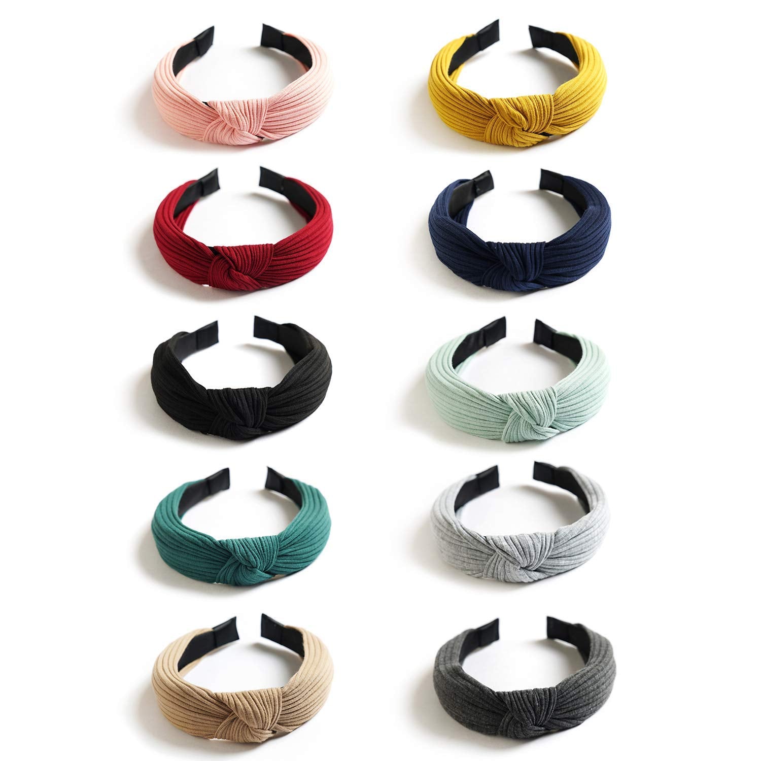 Bandeau KISSLIFE large torsadé gris clair, confort durable et fixation fiable.