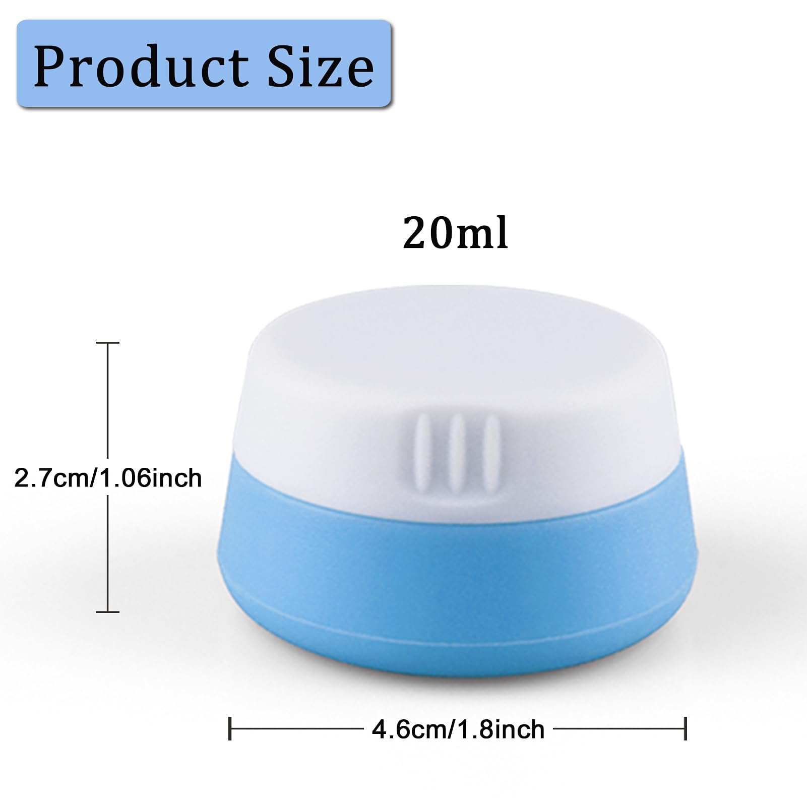 Kitchen GIMS contenants voyage silicone bleu 20 ml, bouchons hermétiques anti-fuites.