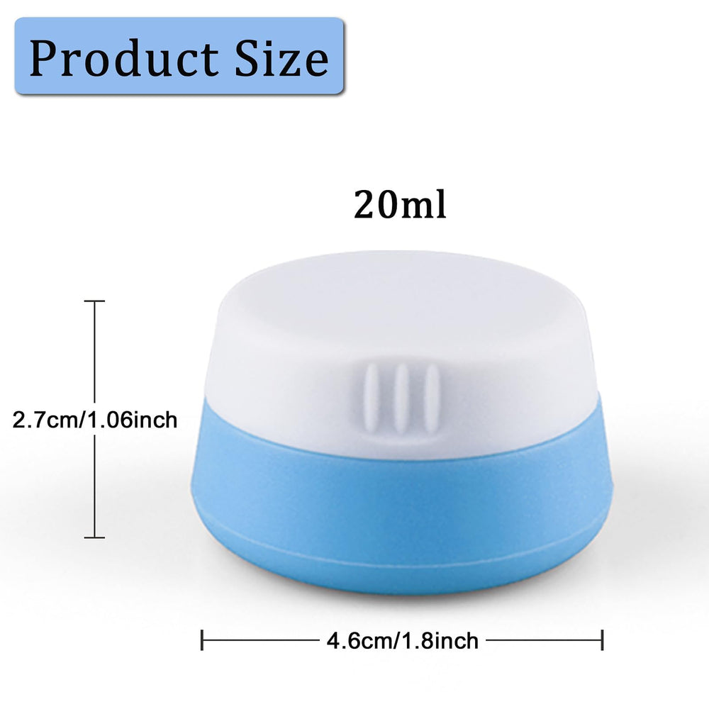 Kitchen GIMS contenants voyage silicone bleu 20 ml, bouchons hermétiques anti-fuites.