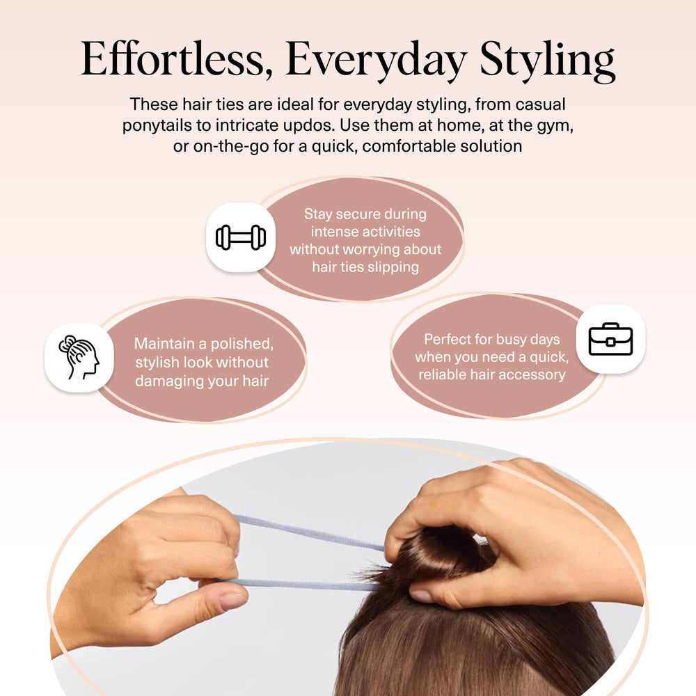 Kitsch Attaches-cheveux pratiques, lot de 8 pièces pour emporter partout.
