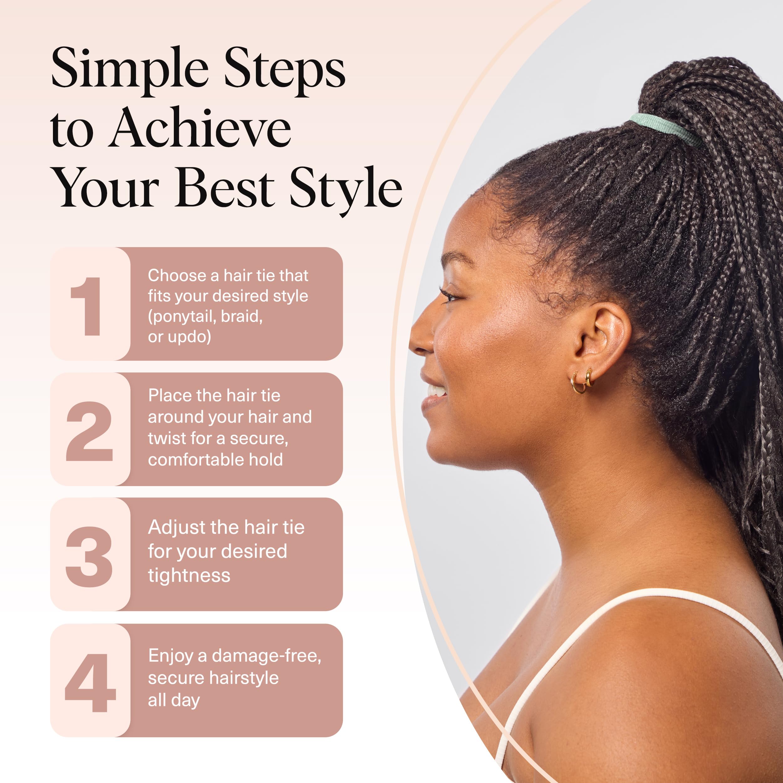 Kitsch Attaches-cheveux sans damage en voyage, pratique et légère.