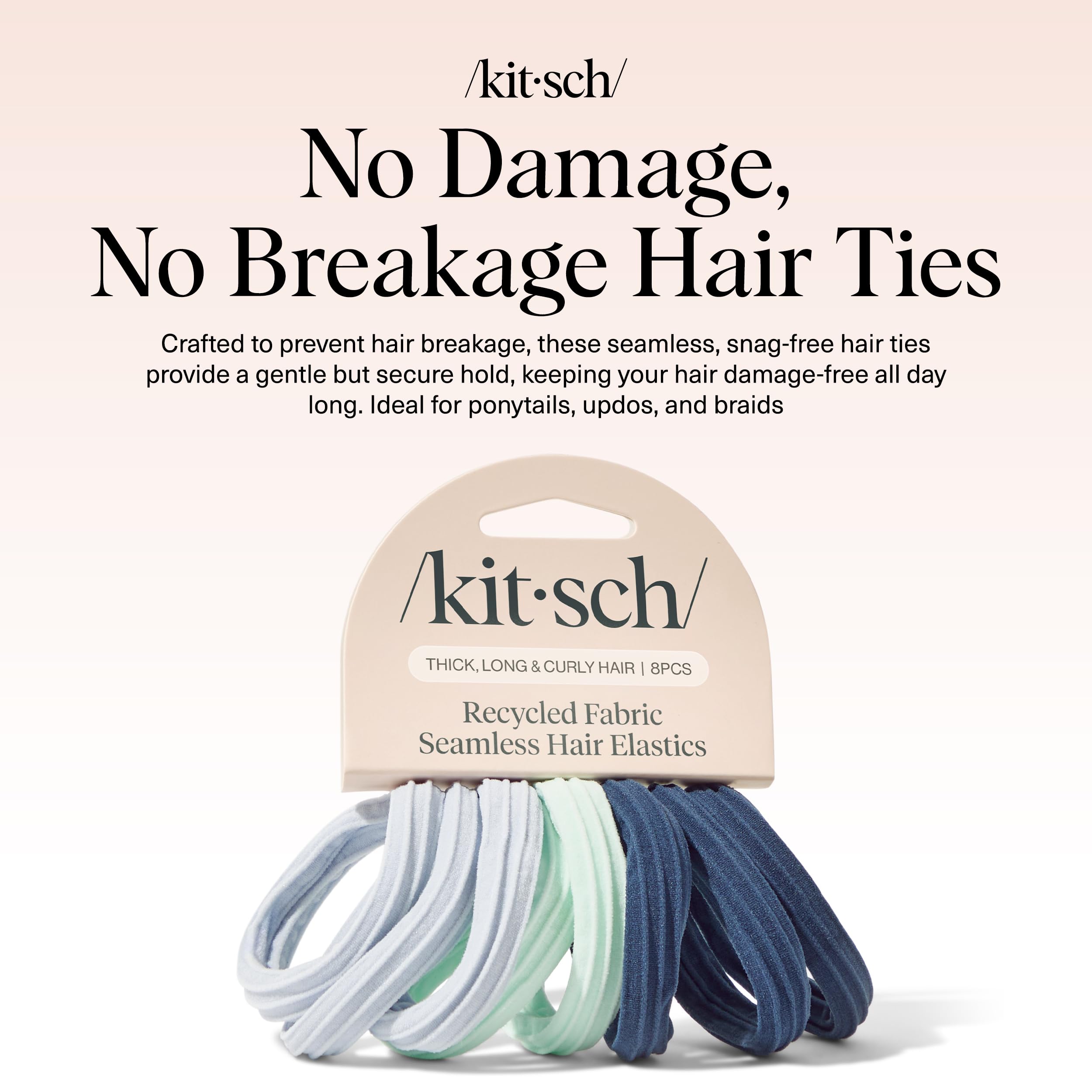 Kitsch Attaches-cheveux sans tiraillement, idéales pour tresses et queues de cheval.