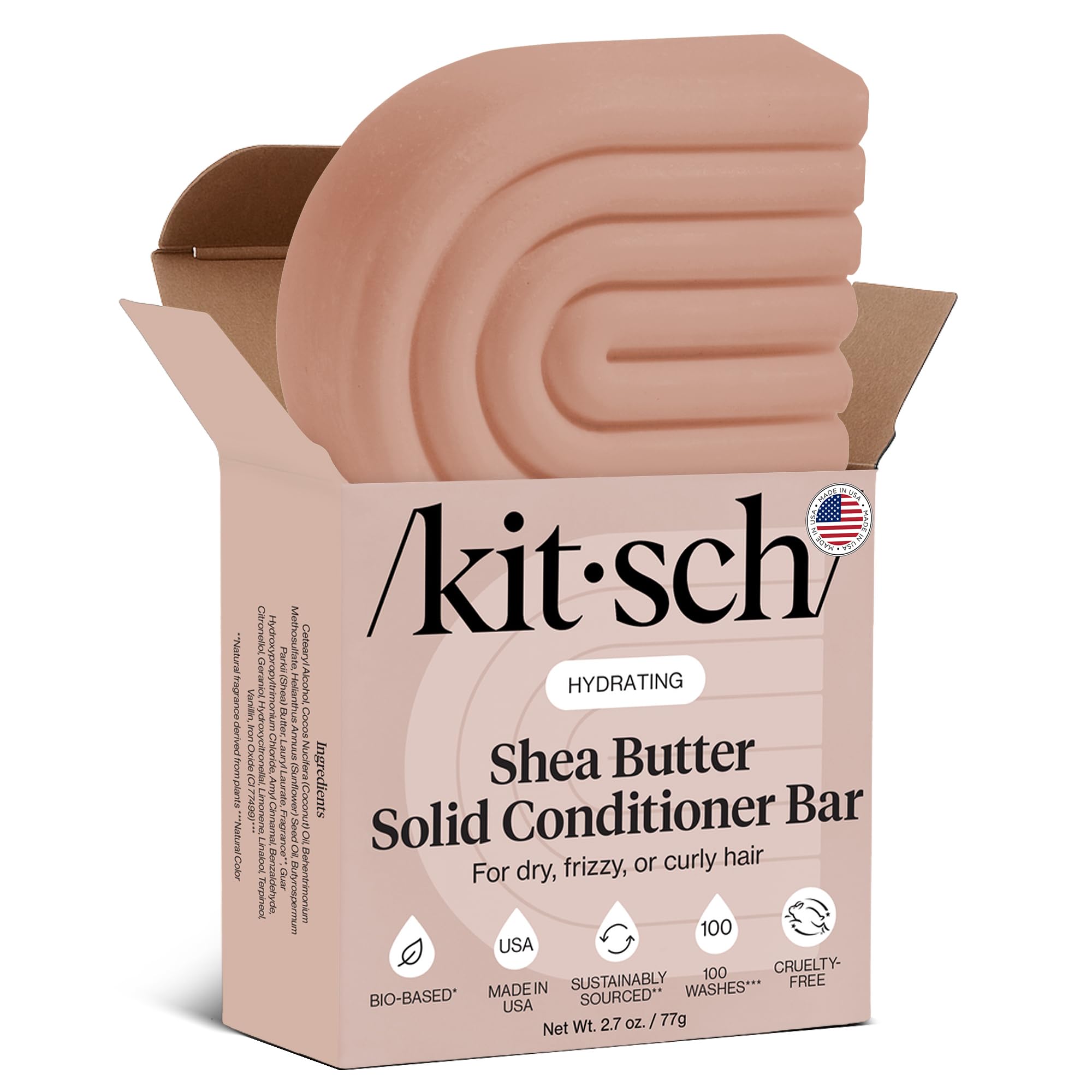 Kitsch Barre de conditionneur au karité – texture crèmeuse pour démêler en douceur.