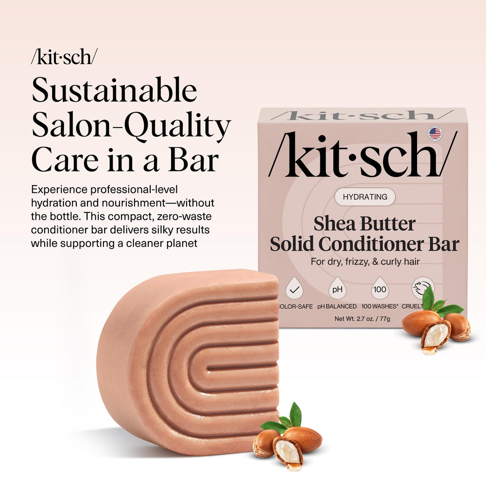Kitsch Barre de conditionneur au karité – emballage zéro déchet idéal en voyage.