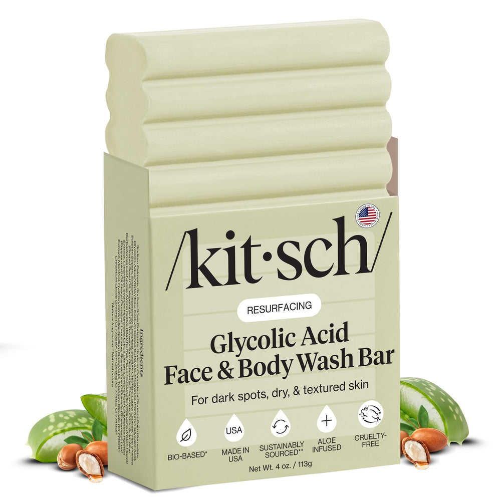 Kitsch barre glycolique pour visage et corps, exfoliation en douceur
