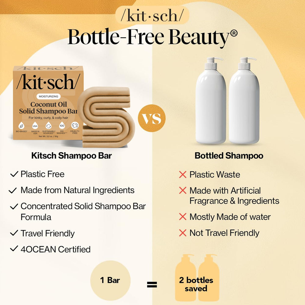 Kitsch barre-shampoing coco emballage sans plastique et zéro déchet