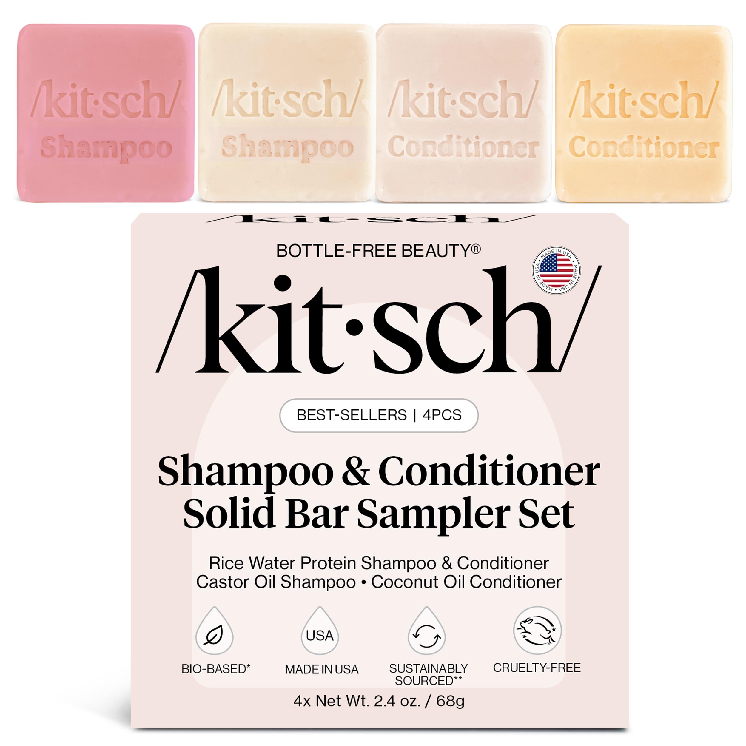 Shampoing barre Kitsch eau de riz : renforce et nettoie en douceur