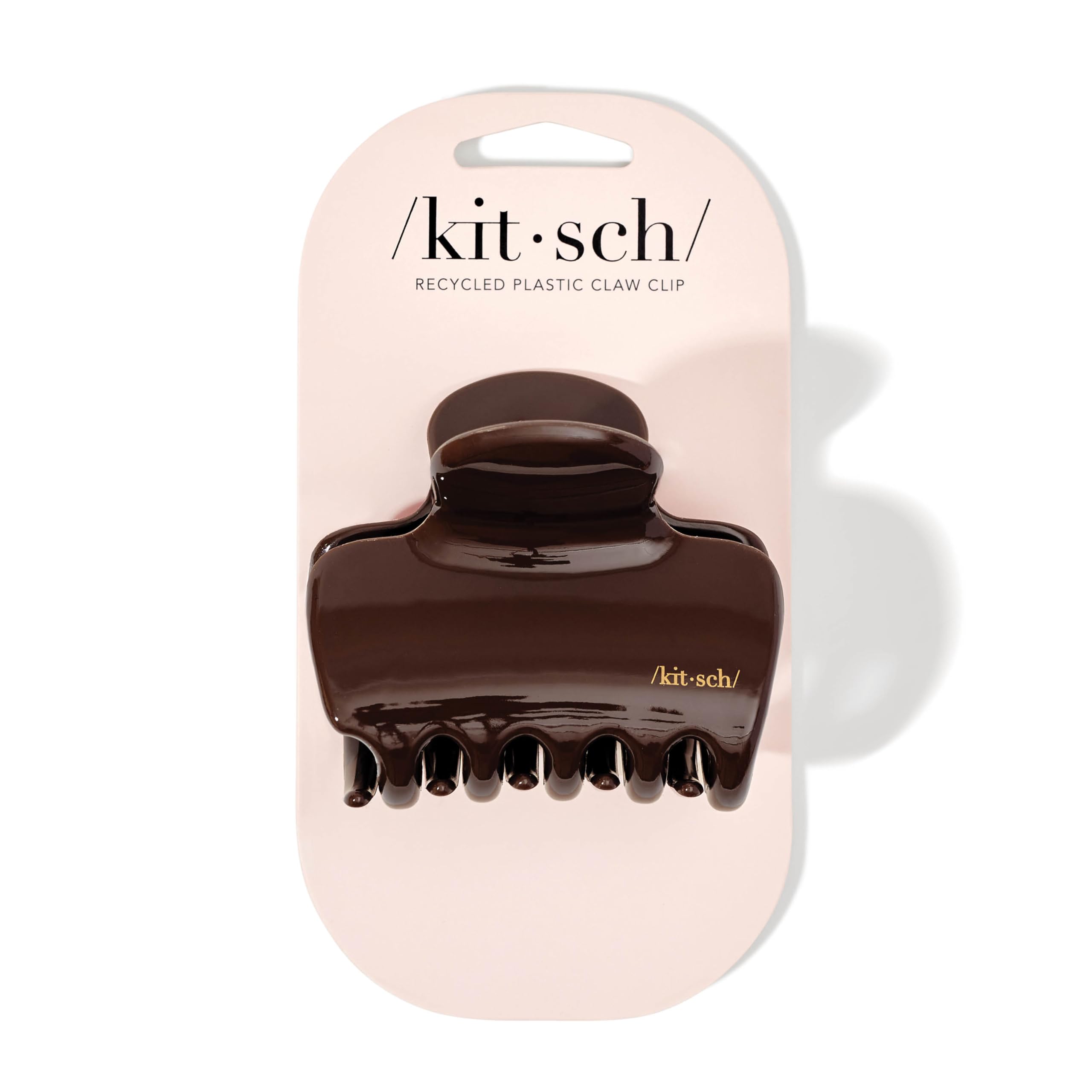 Kitsch Puffy claw chocolat : gros plan sur la forme arquée pour maintien solide.