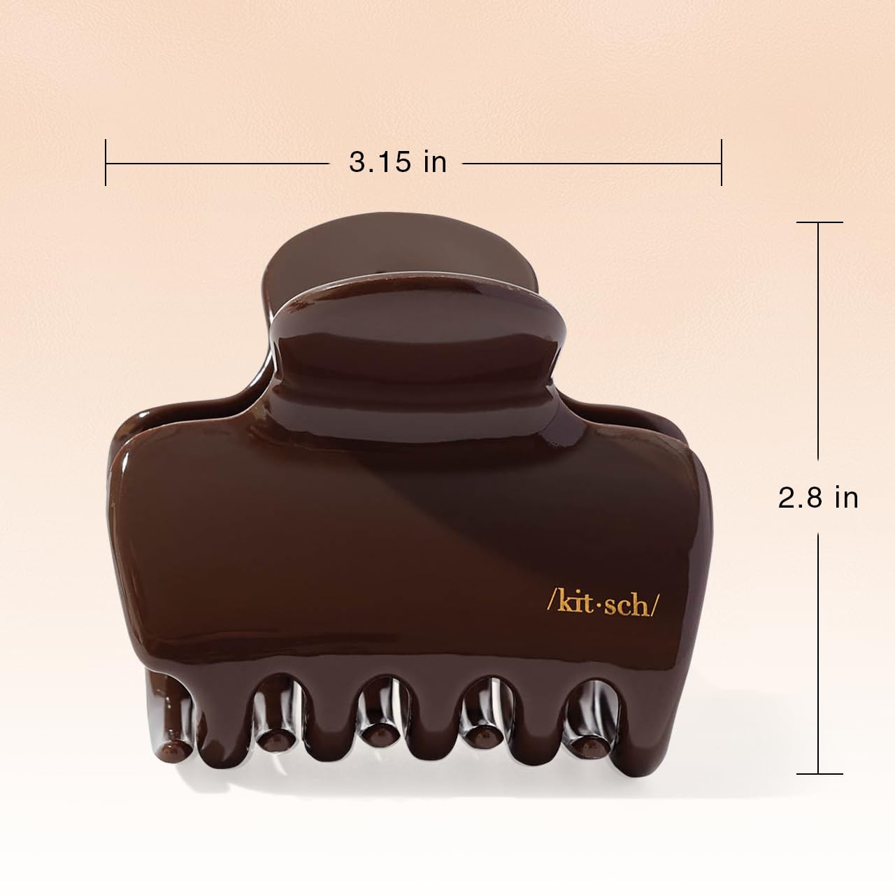 Kitsch Puffy claw chocolat : clip éco-responsable en plastique recyclé.