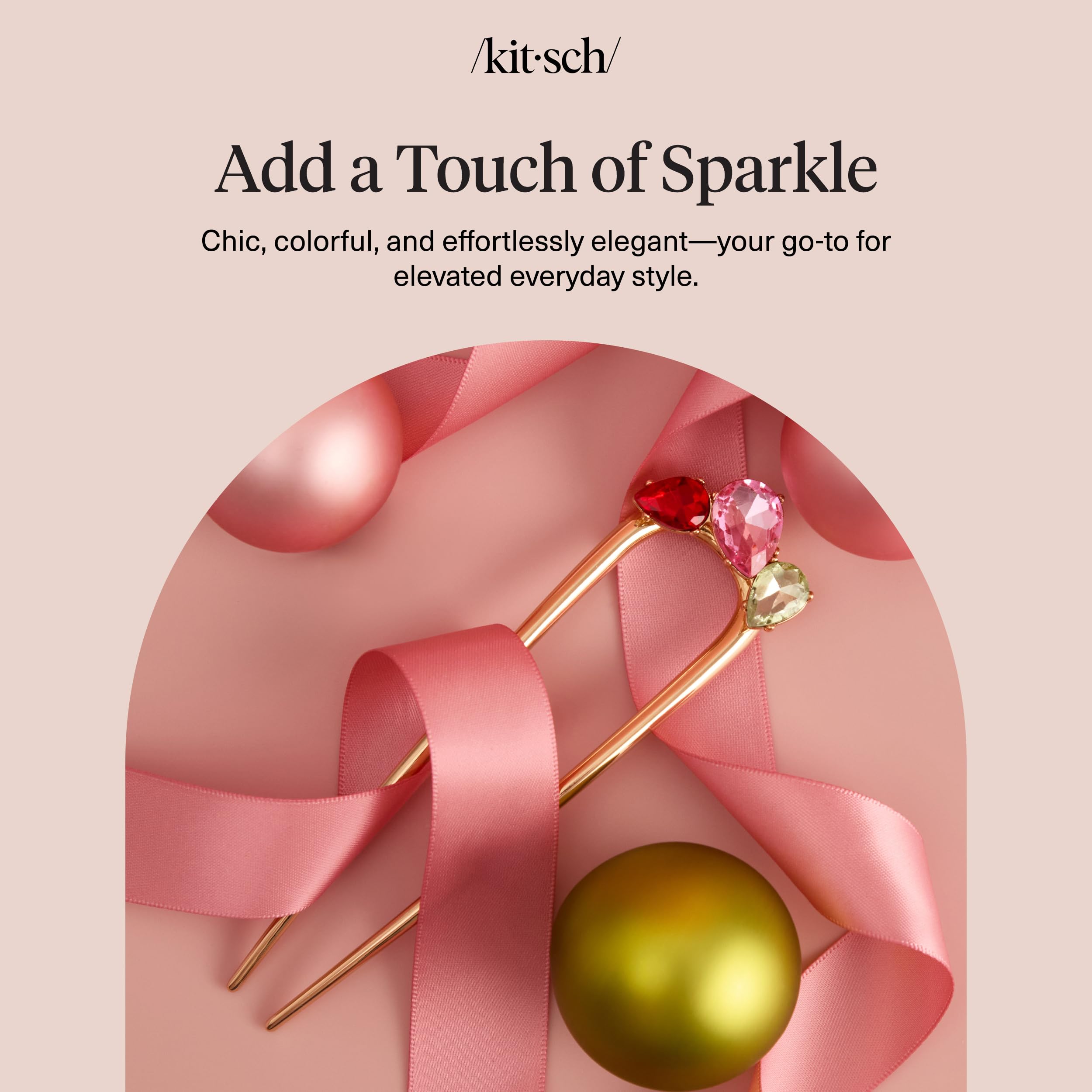 Barrette Kitsch pour chignons et torsades, maintient la coiffure avec style.