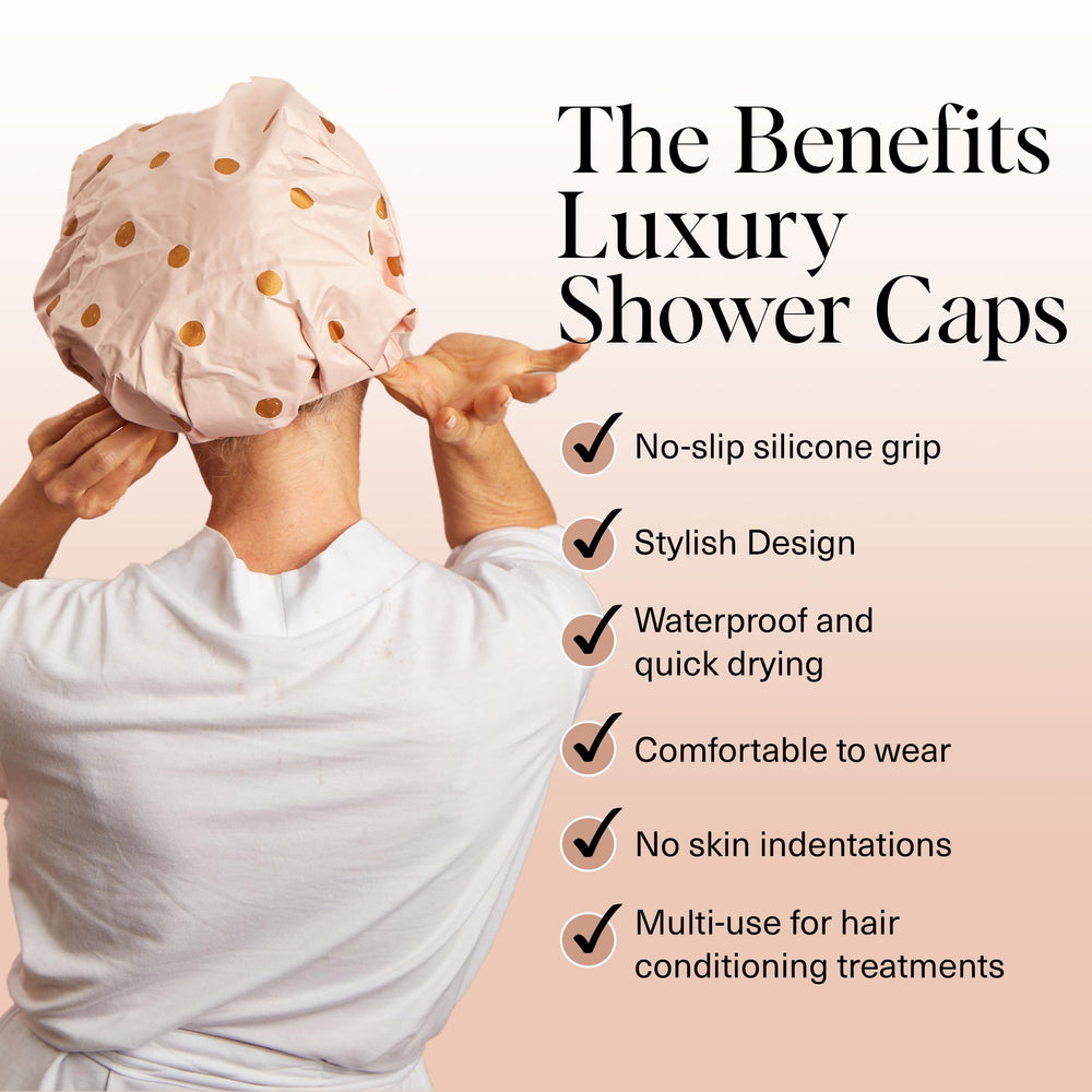 Bonnet de douche Kitsch antiderapant, tenue stable et confortable.