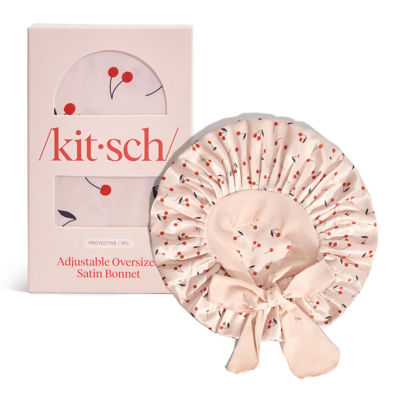 Bonnet satin XL Kitsch protection-cheveux-longs, convient aux cheveux longs et bouclés.
