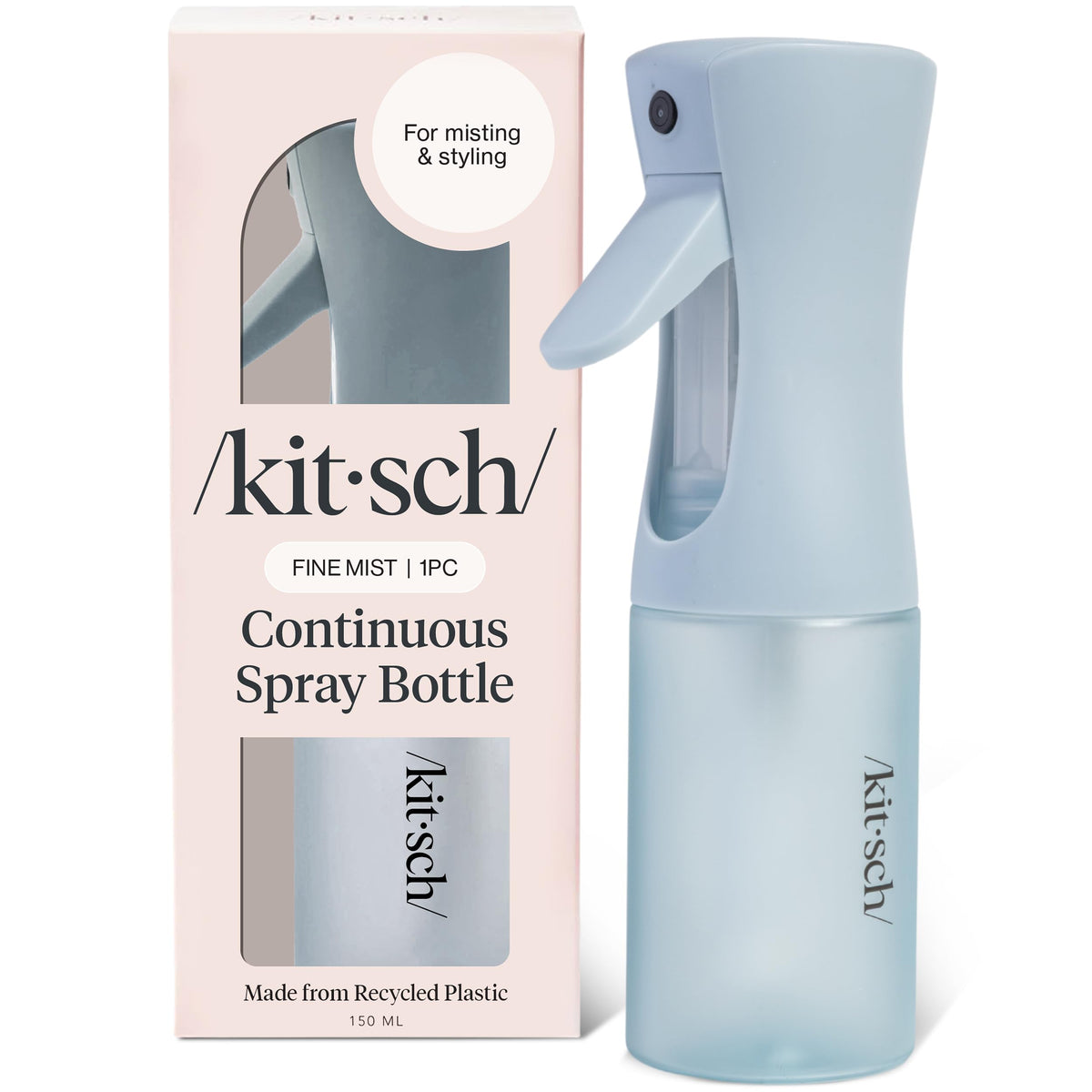 Kitsch Bouteille brume continue pour coiffage en douceur.