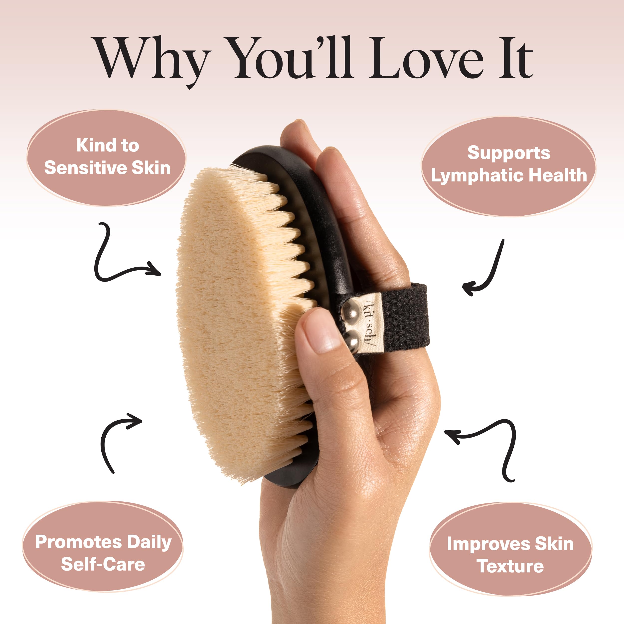 Brosse Kitsch cellulite visibilite amélioree: aide à lisser les zones ciblées.