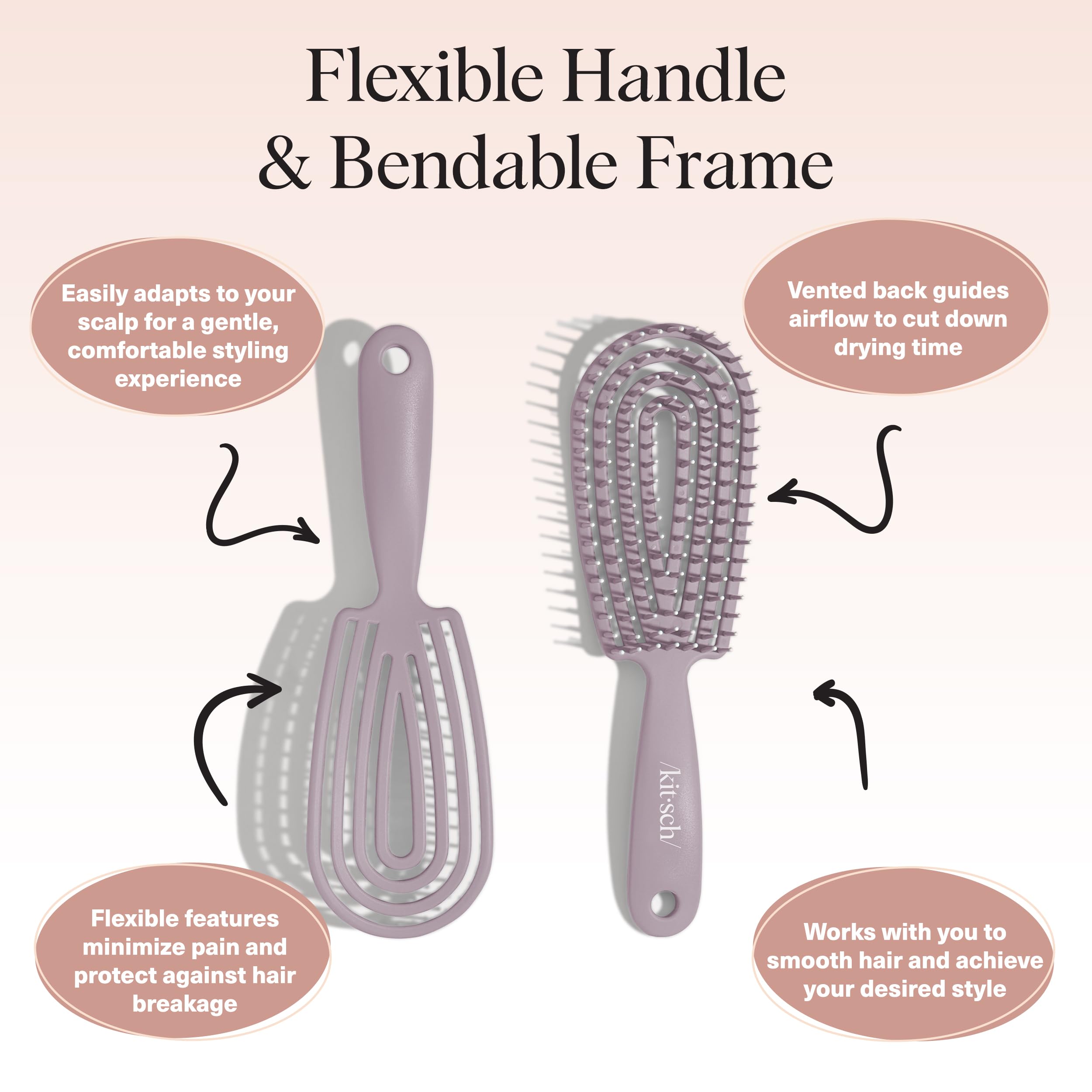 Brosse Kitsch Démêlant favorise la brillance et la douceur sans frotter