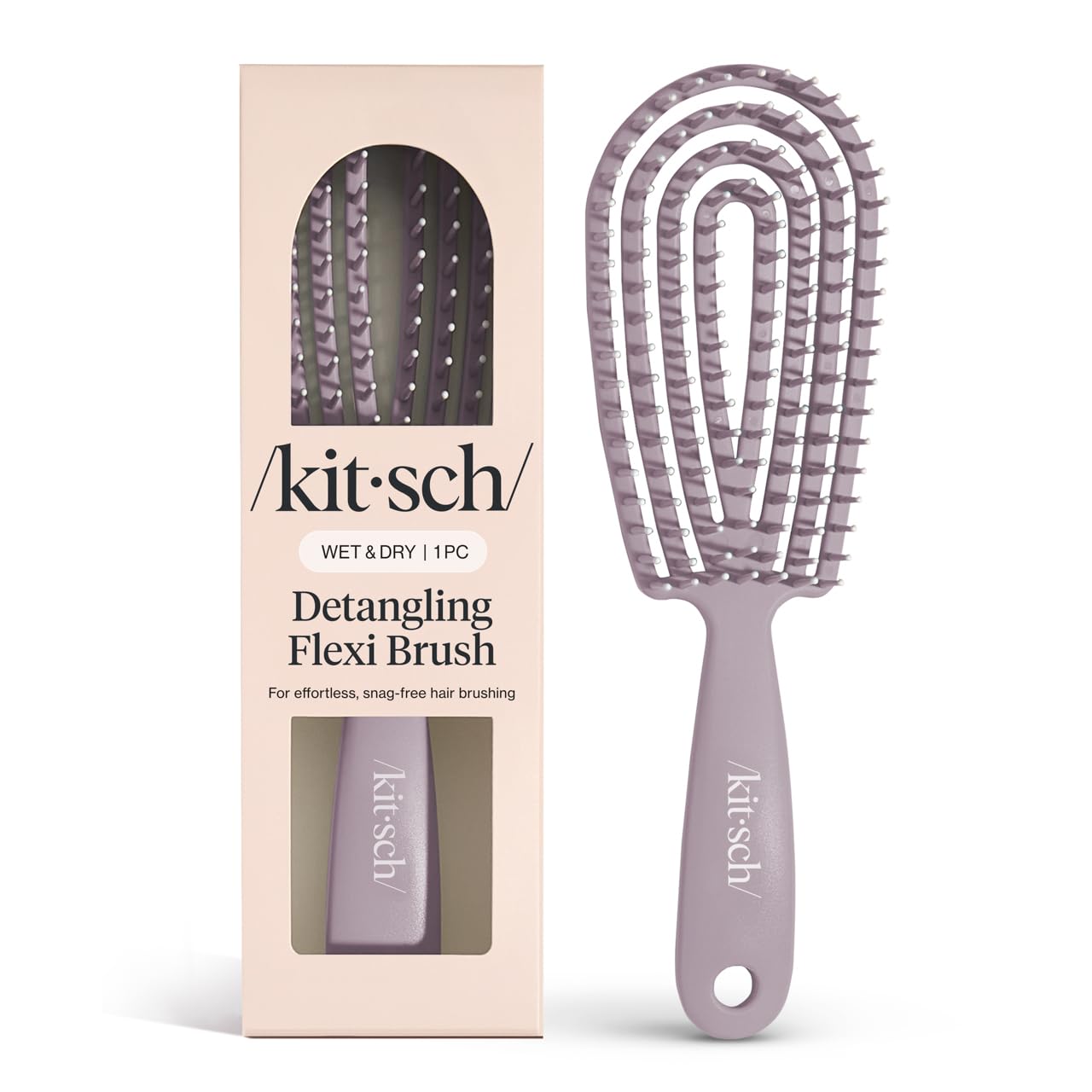 Brosse Kitsch Démêlant, cadre flexible épouse la forme de la tête pour démêler en douceur
