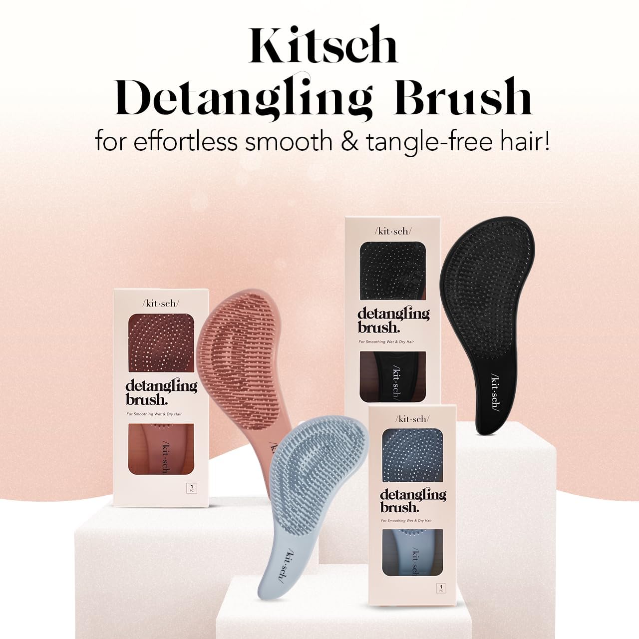 Brosse démêlante Kitsch – cheveux secs, démêlage rapide après la douche.