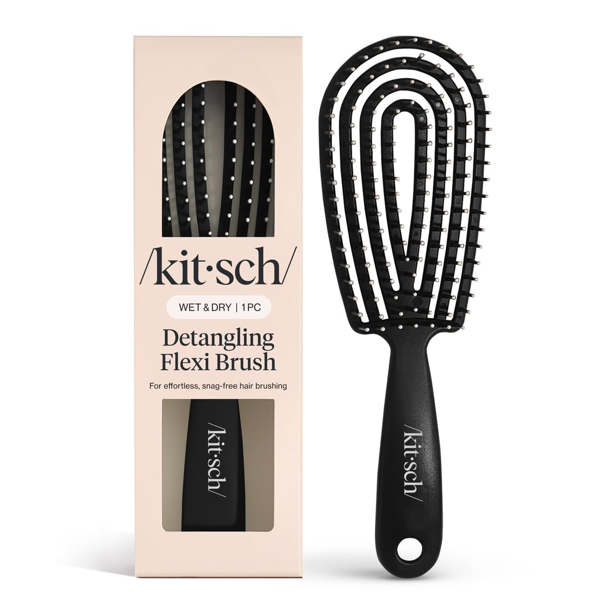 Brosse démêlante Kitsch flexible en action pour démêler sans tirer