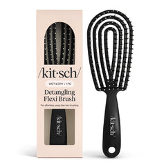 Brosse démêlante Kitsch flexible en action pour démêler sans tirer