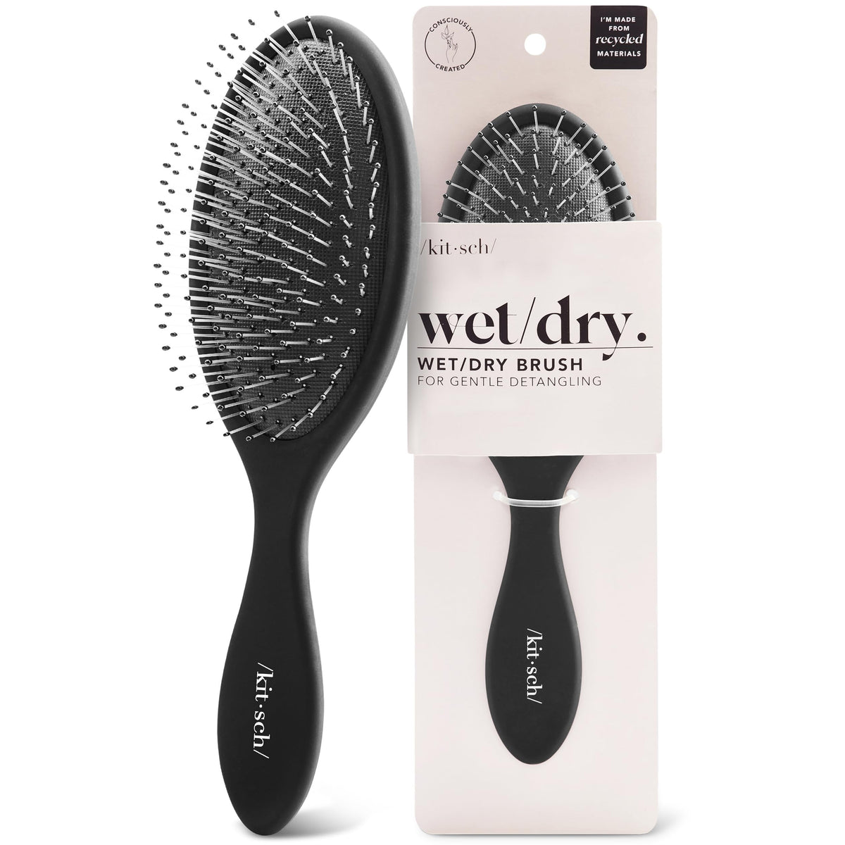 Brosse Kitsch démêlage humide et sec pour cheveux sans casse.