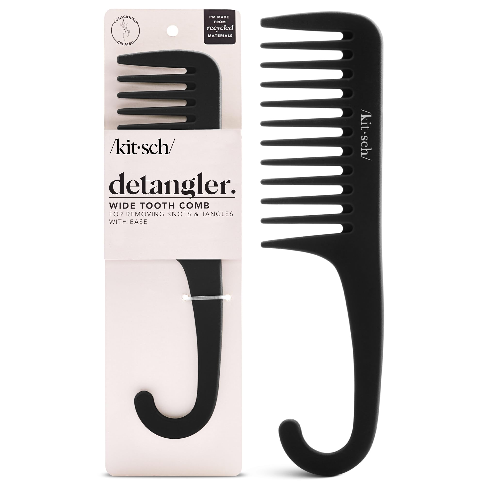 Kitsch brosse démêlant pour boucles définies, aide à préserver la définition sans tirer.