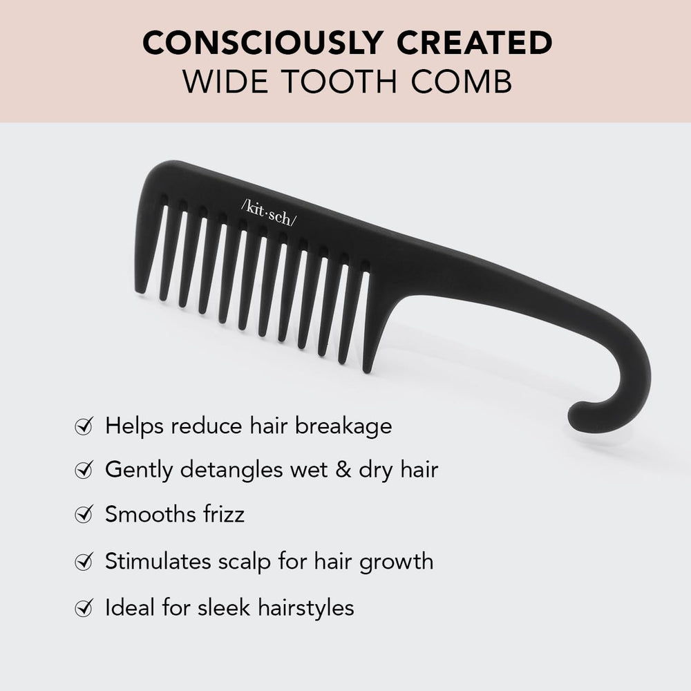 Kitsch brosse démêlant à dents larges dans la douche, idéale pour répartir l’après-shampoing.
