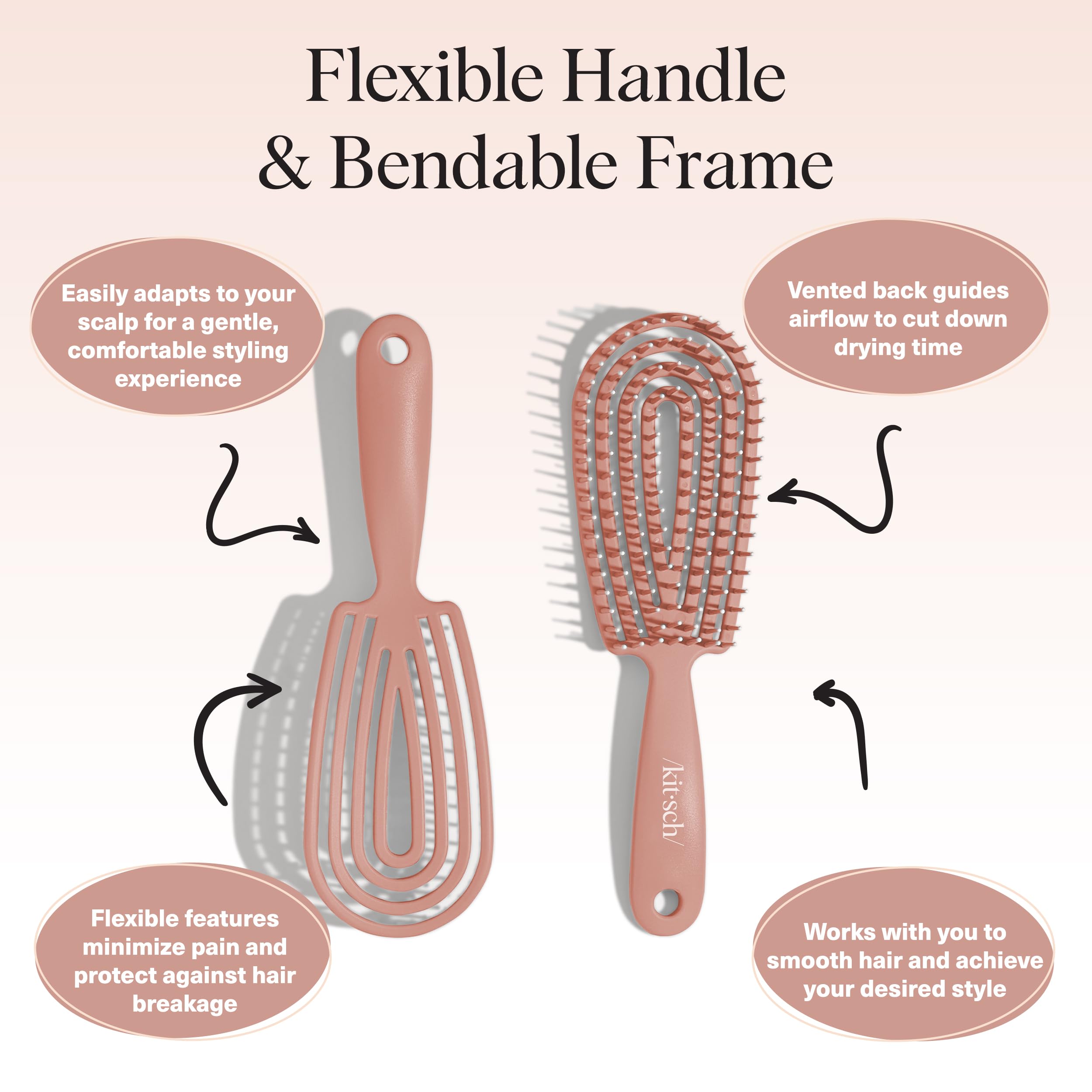 Brosse Kitsch poils lisses, finition plus douce et brillante.