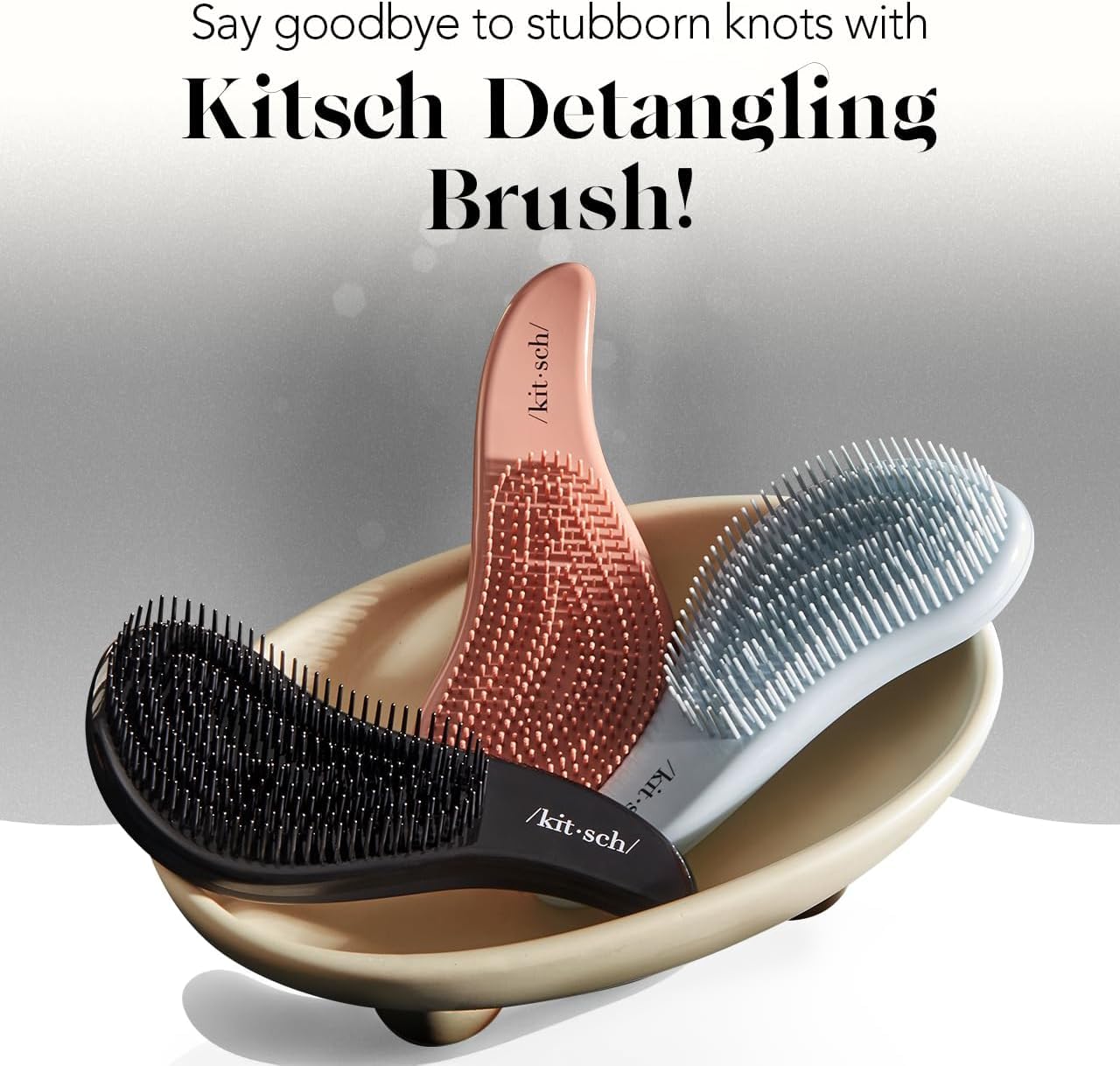 Brosse Kitsch portable, idéale en voyage ou après sport.
