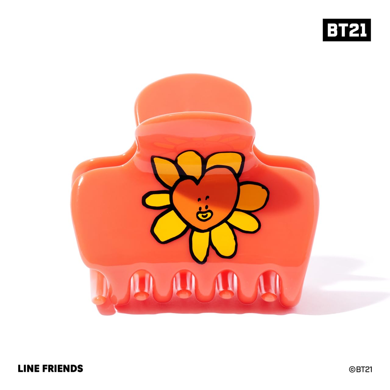 Clip Kitsch BT21 en plastique recyclé, tenue fiable pour tous types de cheveux.