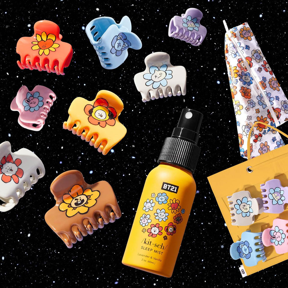 Pinces Kitsch BT21 design puff, parfaites pour chignons et demi-queues.