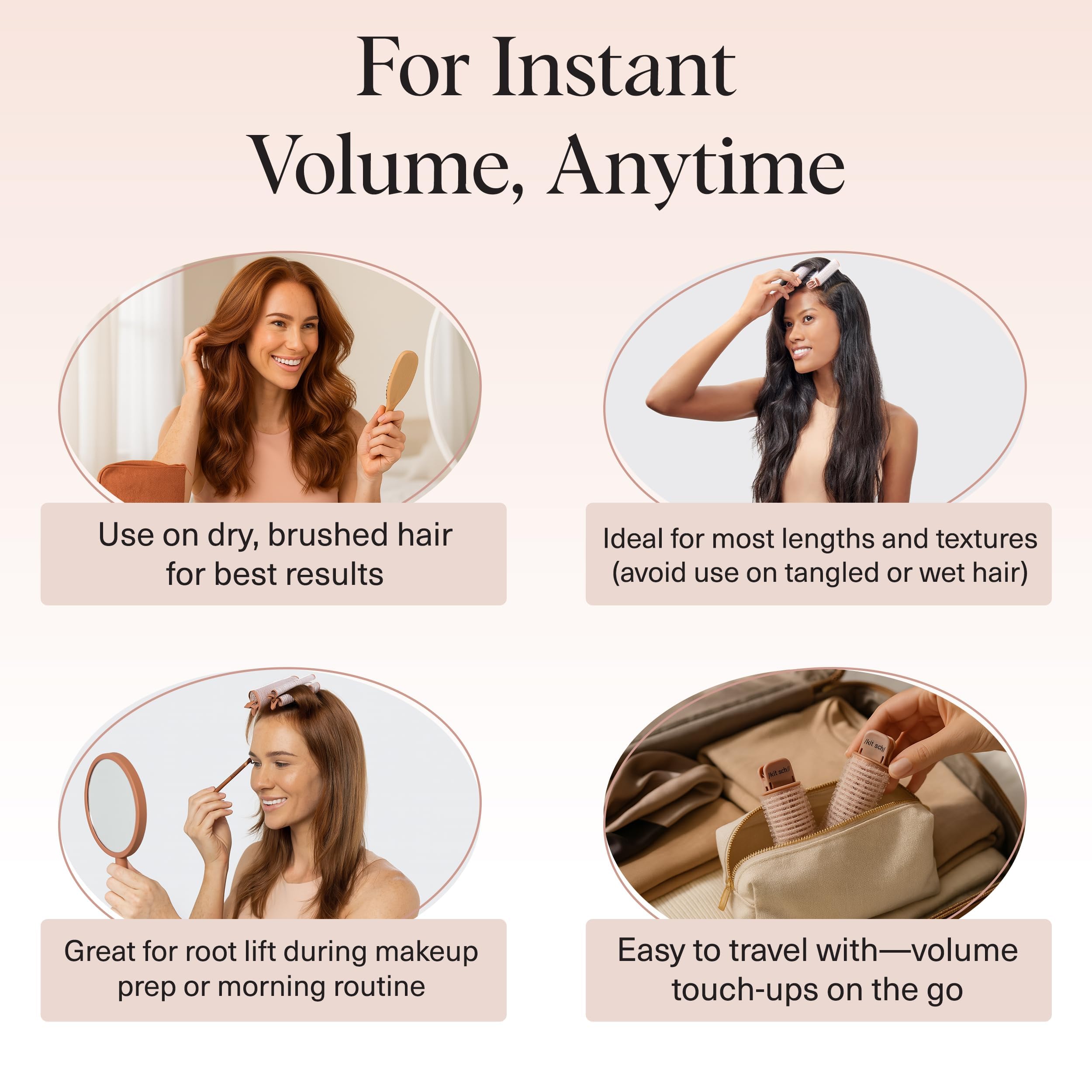 Cheveux démêlés et doux, utilisation soignée des clips Kitsch.