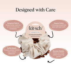Détail matière satin recyclé Kitsch camel et crème, texture lisse