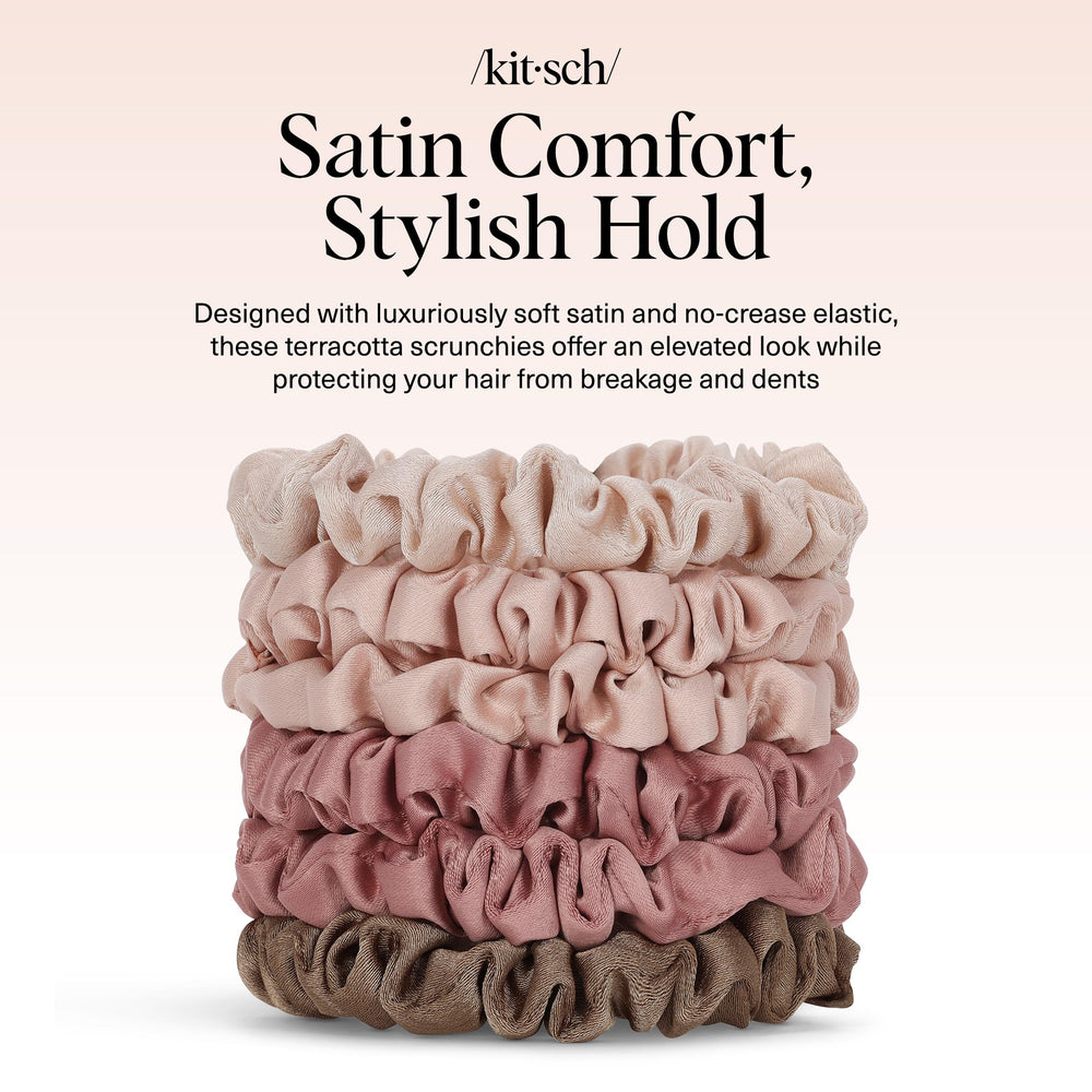 Look rapide avec serre-cheveux satin terracotta Kitsch.