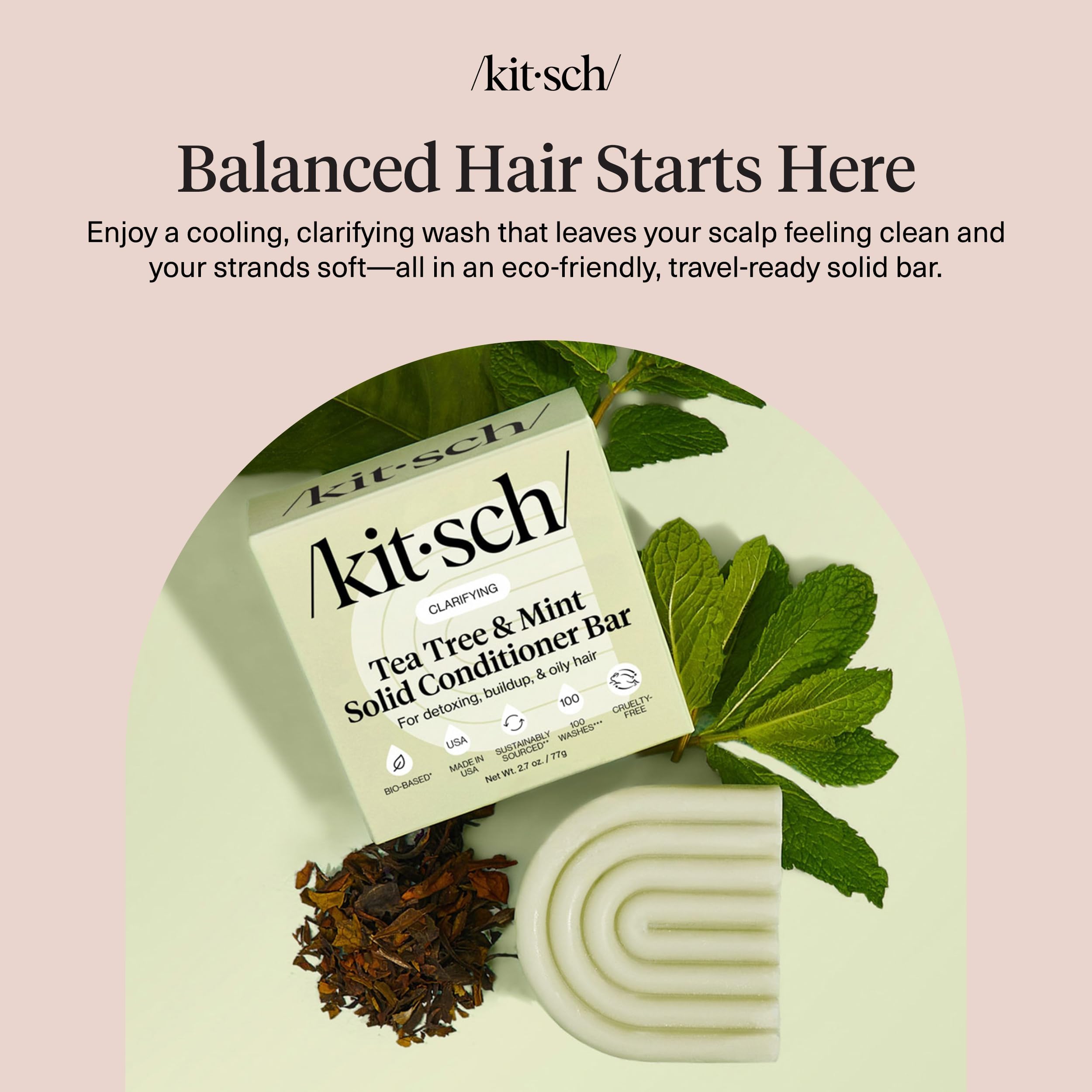 Kitsch Barre Tea Tree & Menthe – texture légère qui n’alourdit pas les cheveux