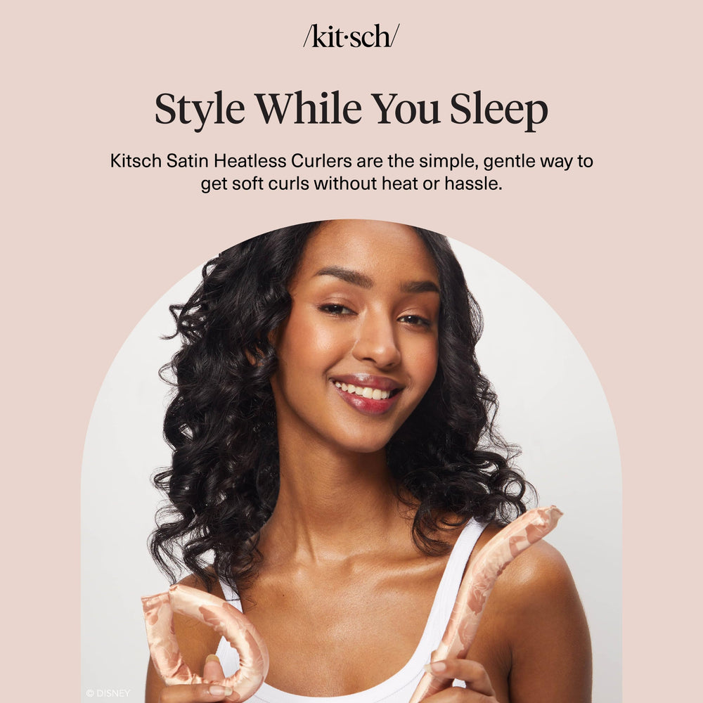 Kitsch satin forme rouleaux, confort pendant le sommeil et coiffure prête au réveil.