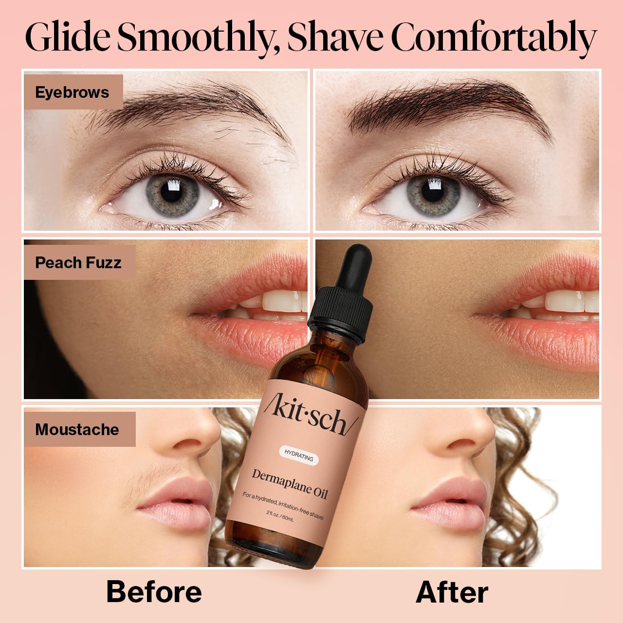 Kitsch Dermaplane après rasage hydratation et apaisement.