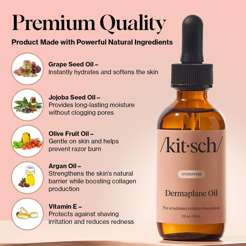 Kitsch Dermaplane huile argan apaise et nourrit la peau.