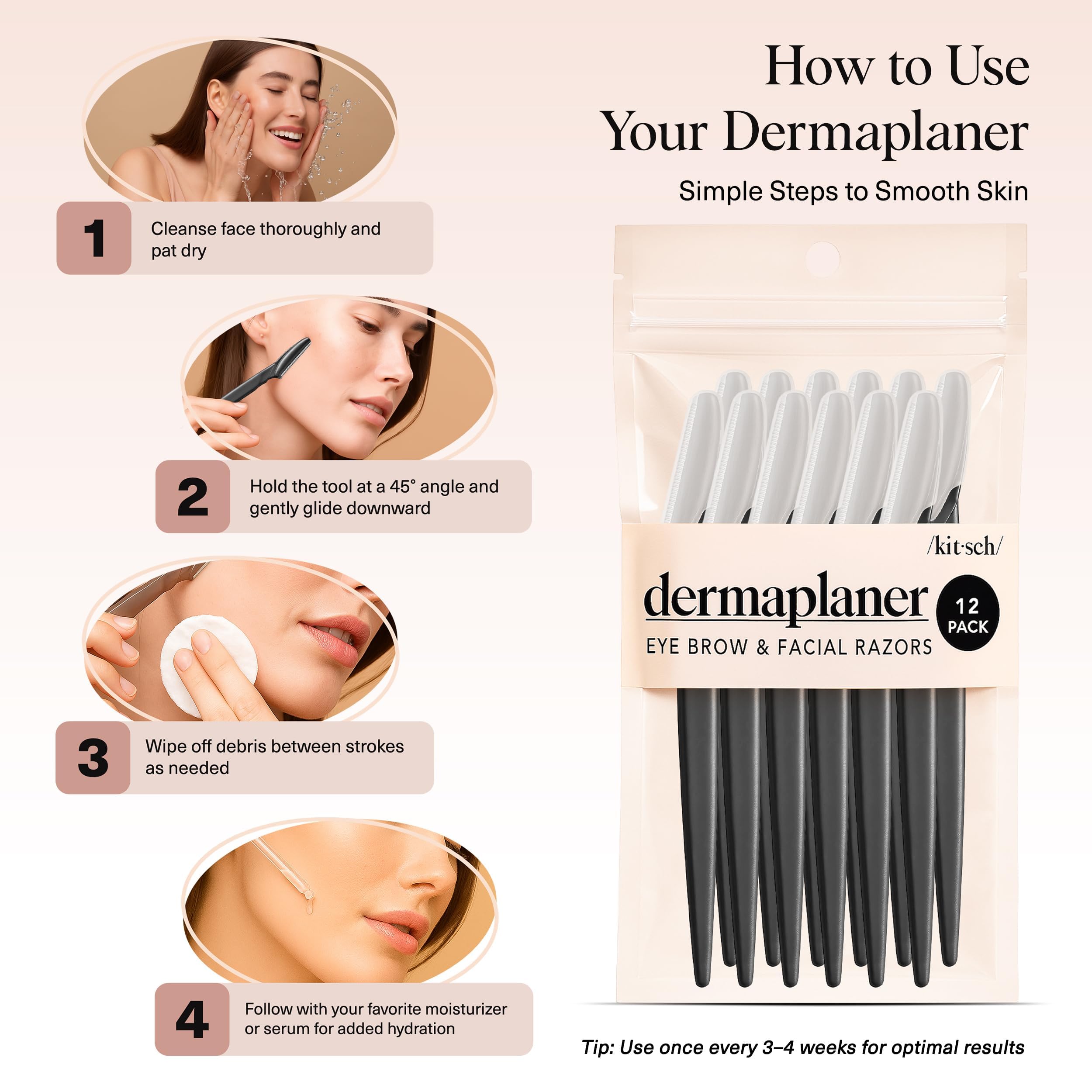 Kitsch Dermaplane Sourcils – nettoyage précis pour peau douce et nette