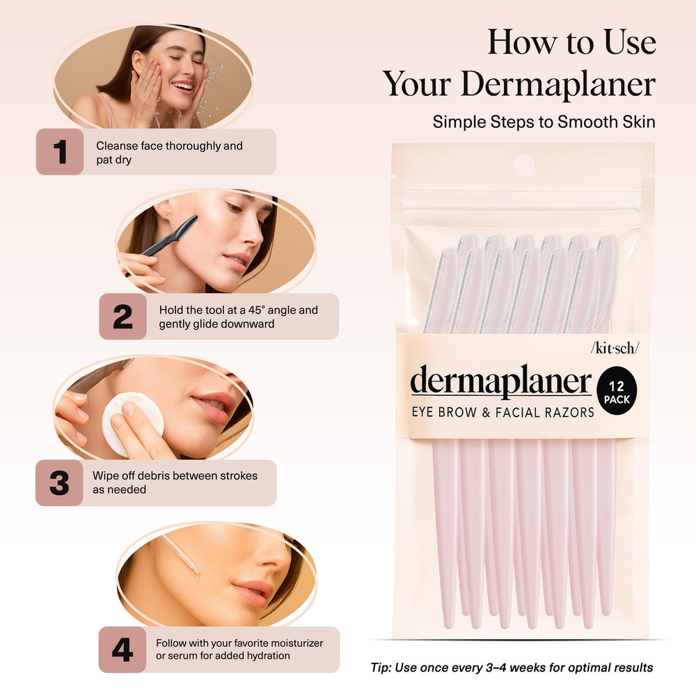 Kitsch Dermaplane Rasoir Soins Peau, focus peau, améliore la préparation du soin.