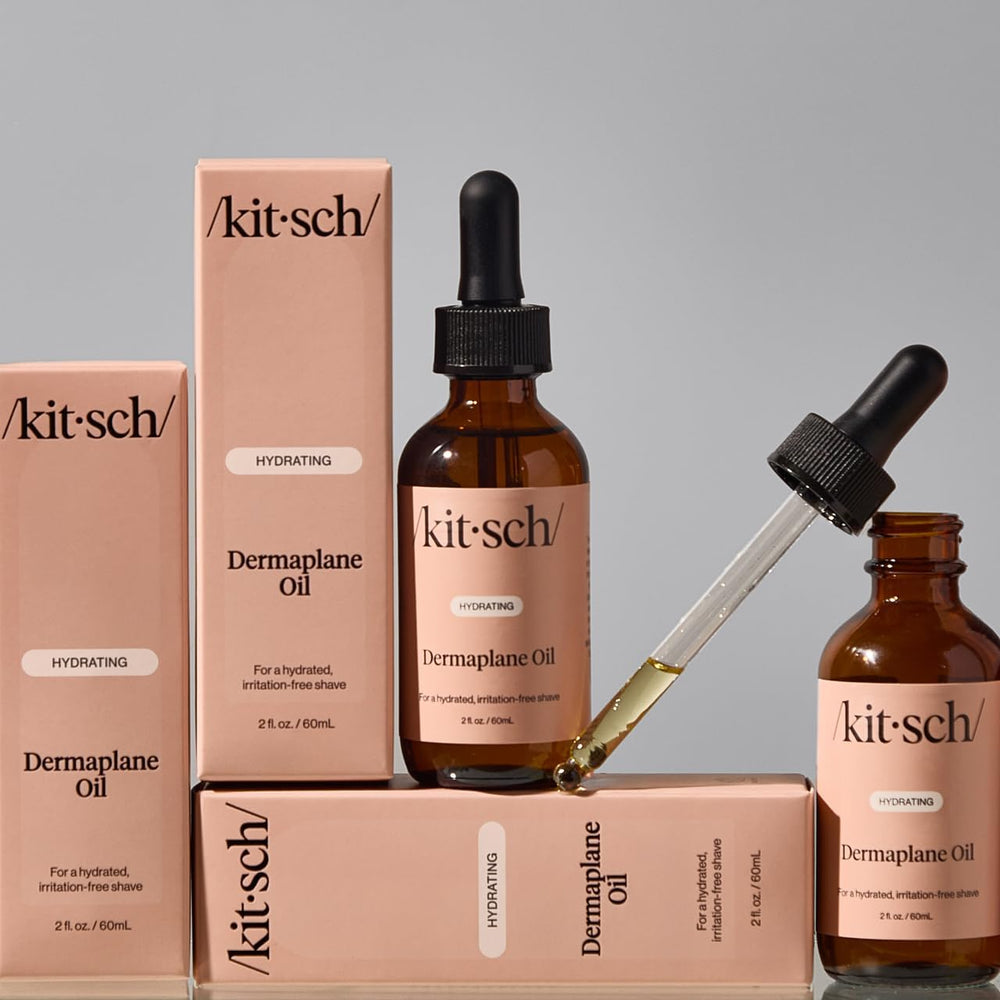 Kitsch Dermaplane routine visage éclat et soin quotidien.