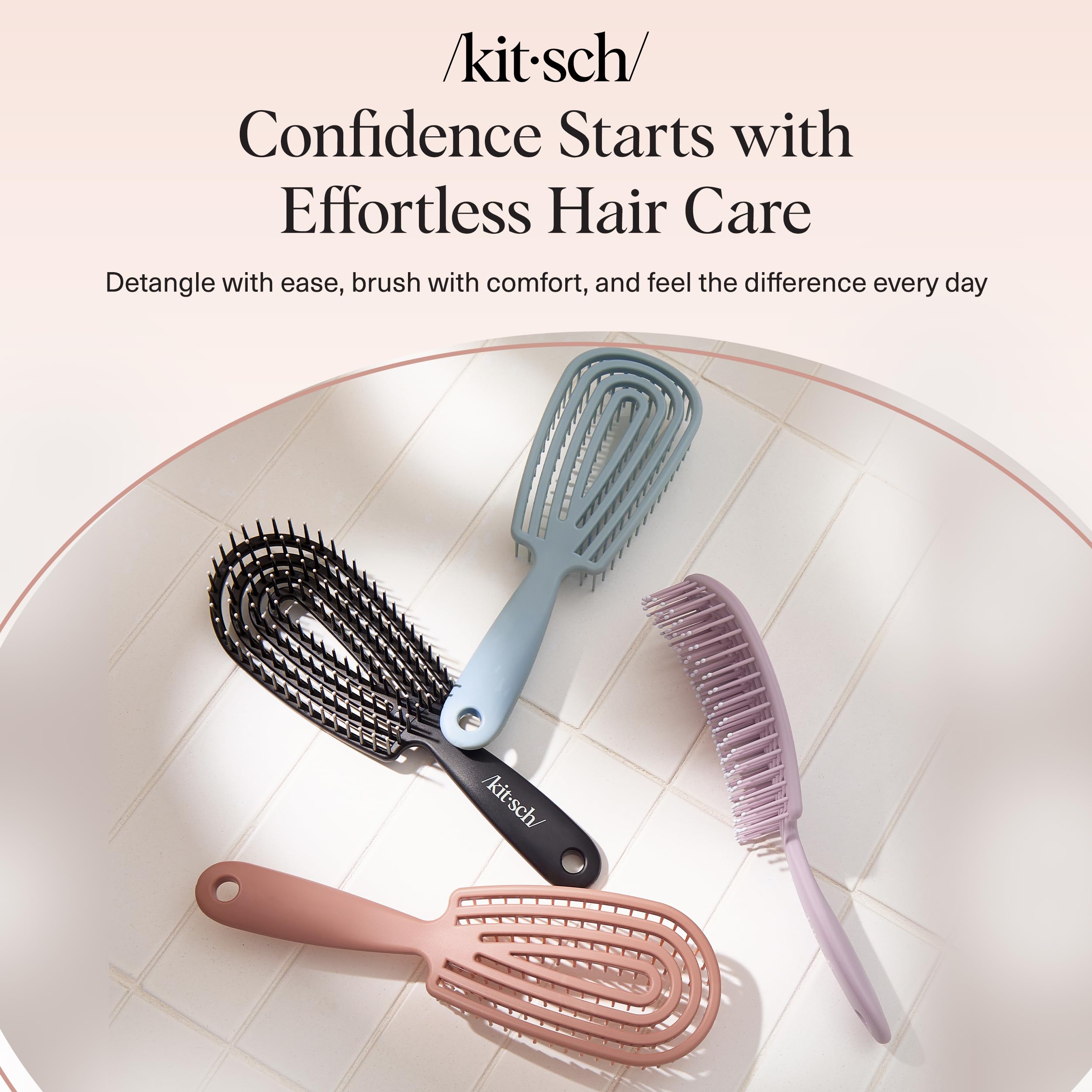 Brosse Kitsch Detangler adaptée cheveux délicats des enfants.