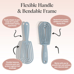 Brosse Kitsch Detangler fini brillant sur cheveux mouillés.