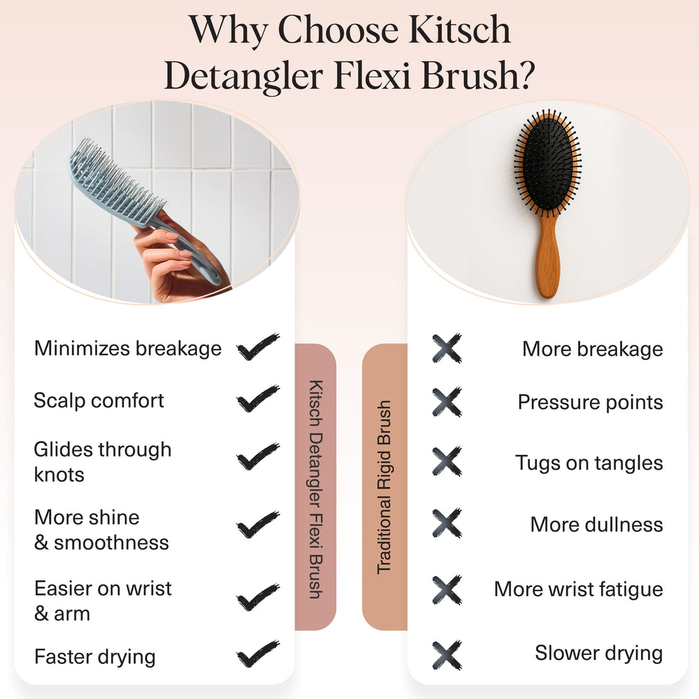 Brosse Kitsch Detangler massage cuir chevelu pour circulation et détente.