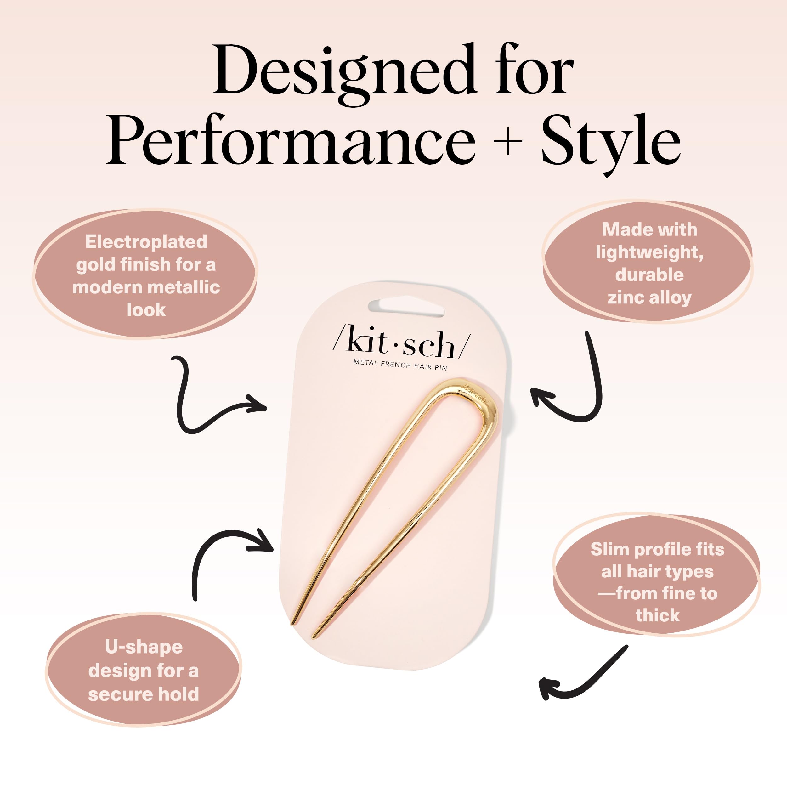 Épingle Kitsch pour coiffure haute, style rapide et tenue légère.