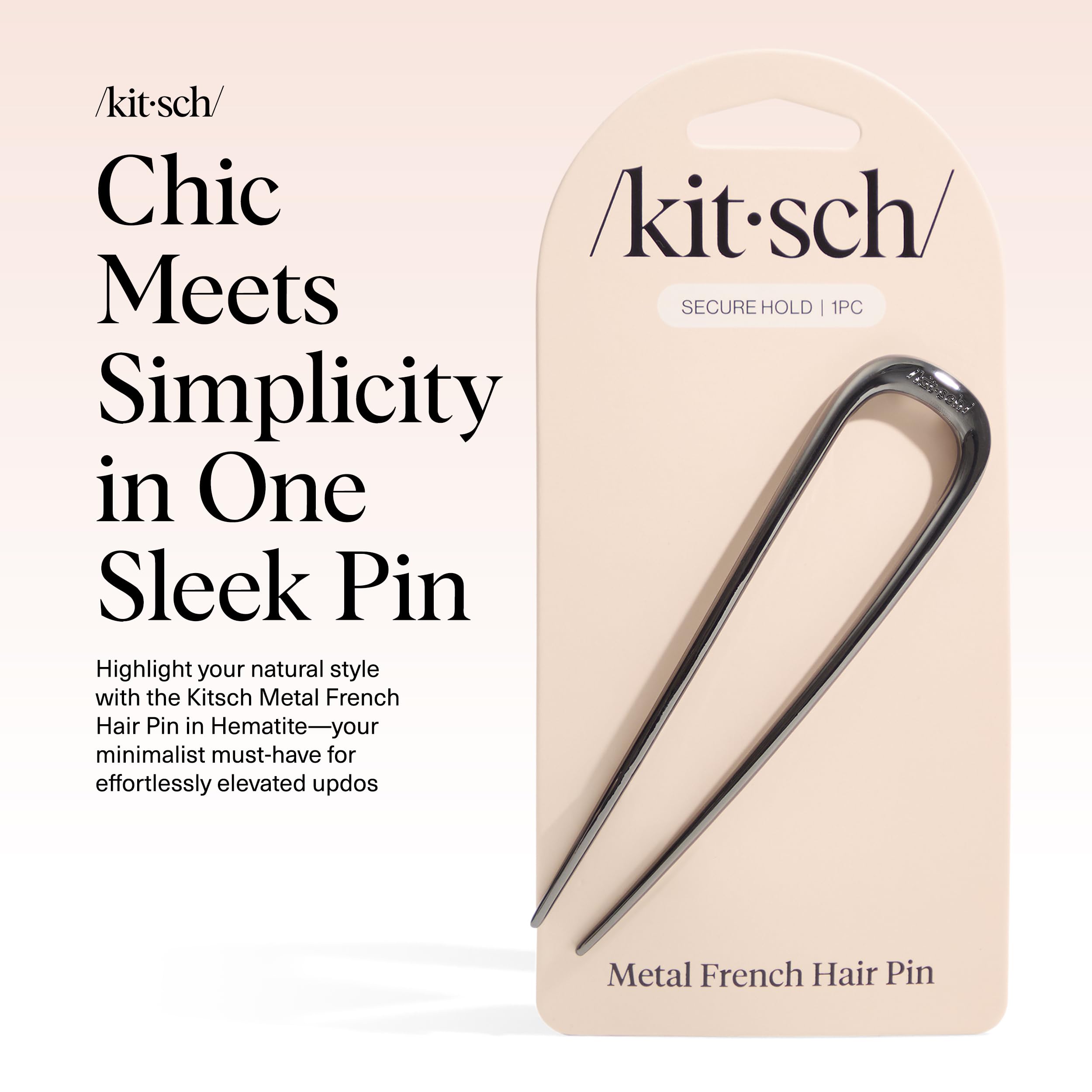 Épingle Kitsch hematite portée dans le sac pour retouches rapides.