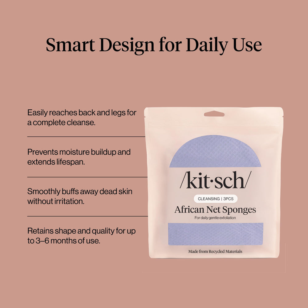 Kitsch éponges africaine utilisée avec gel douche pour une mousse abondante